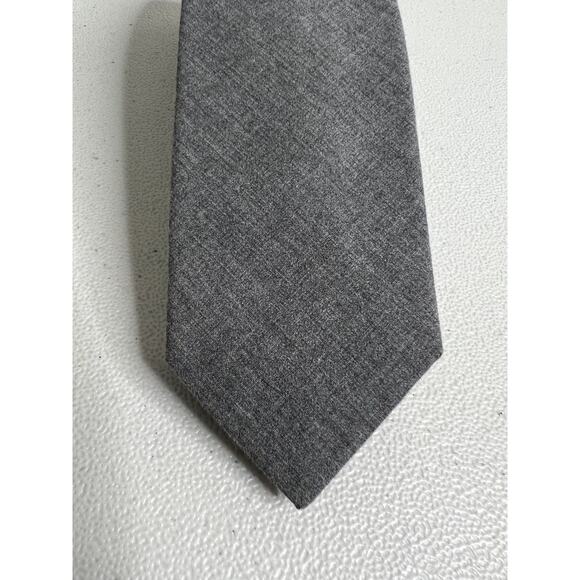 J. Crew The Cotton Tie Solid Gray Pattern Designer Skinny Tie NWOT - Picture 2 of 7